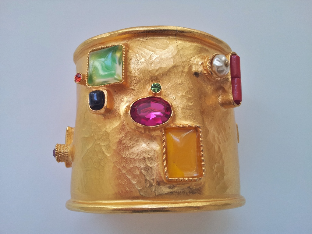 Christian Lacroix vintage gold plated cuff bracelet with